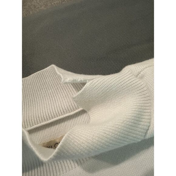 Pilcro By Anthropologie Knit Top M Cowl Neck Sz L Sleeveless White - Picture 8 of 8